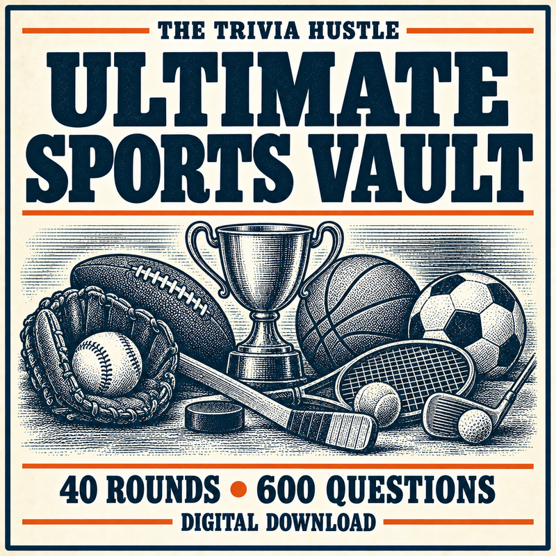 The Trivia Hustle Ultimate Sports Trivia Vault — 600 Questions — 40 rounds • 600 questions.