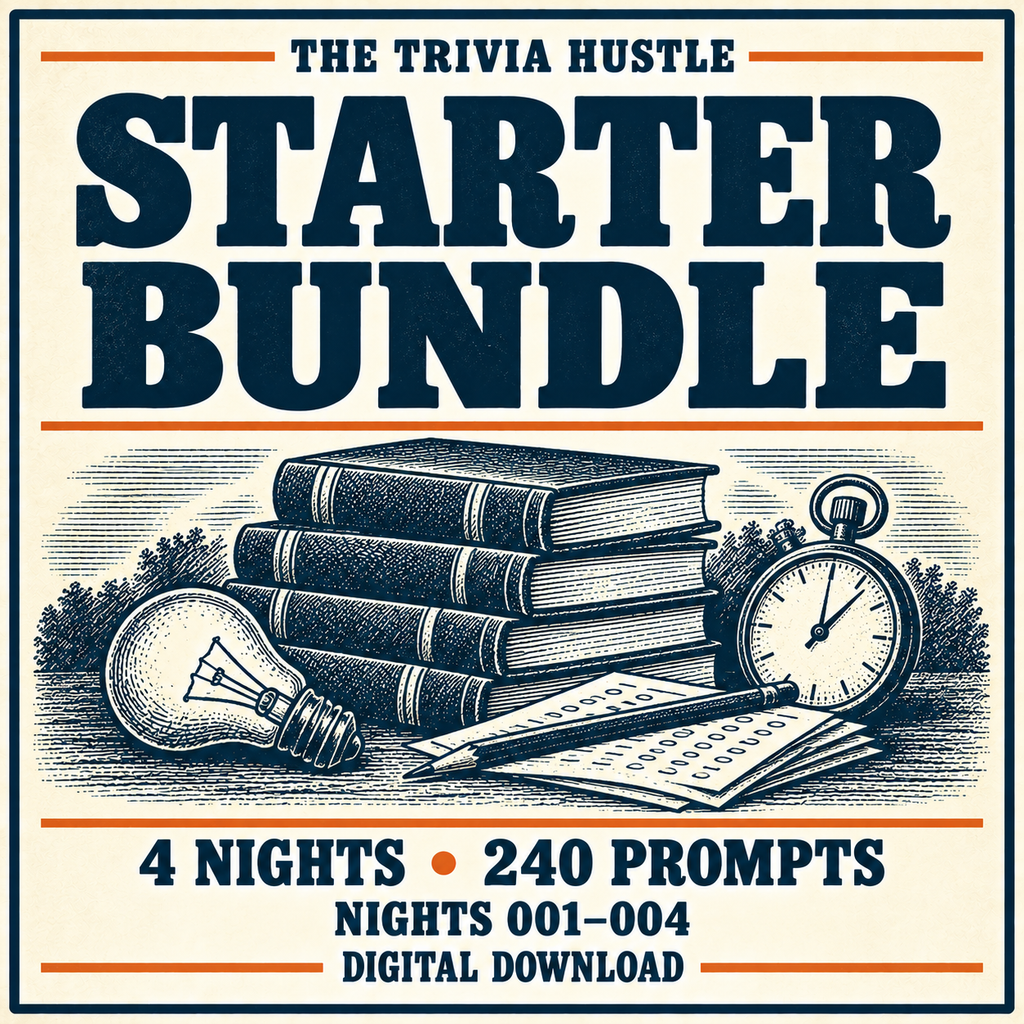 The Trivia Hustle Starter Bundle: Nights 001-004 — 4 NIGHTS • 240 PROMPTS