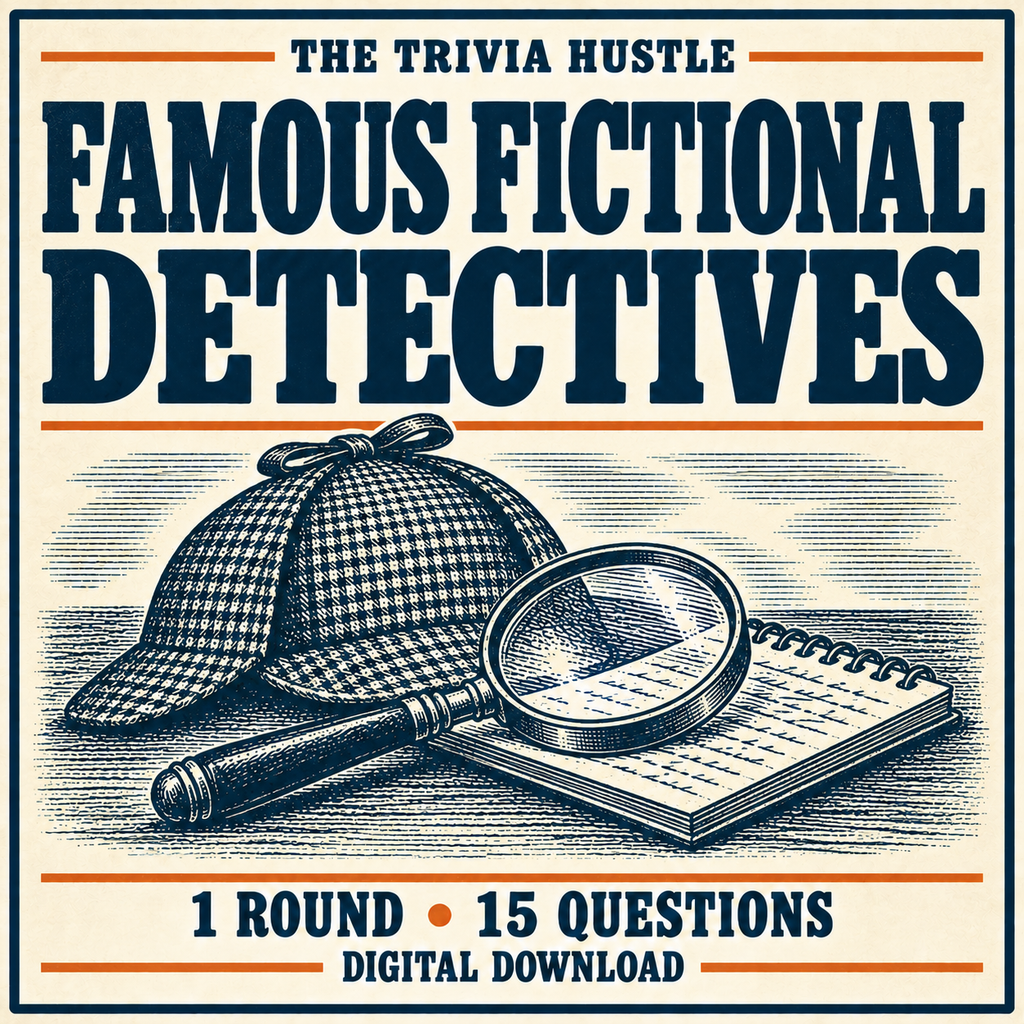The Trivia Hustle Archive Round: Famous Fictional Detectives — matching illustrated cover