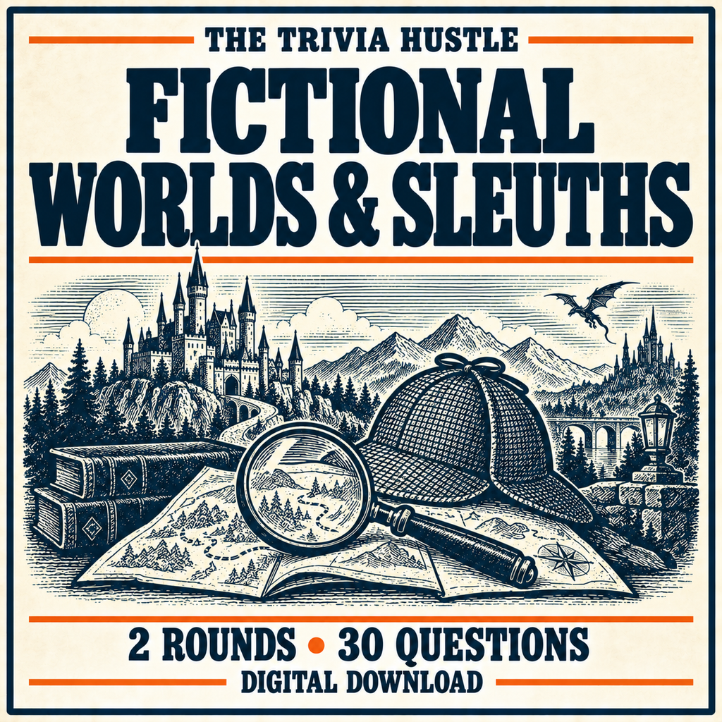 The Trivia Hustle Archive Two-Round Pack: Fictional Worlds & Sleuths — matching illustrated cover