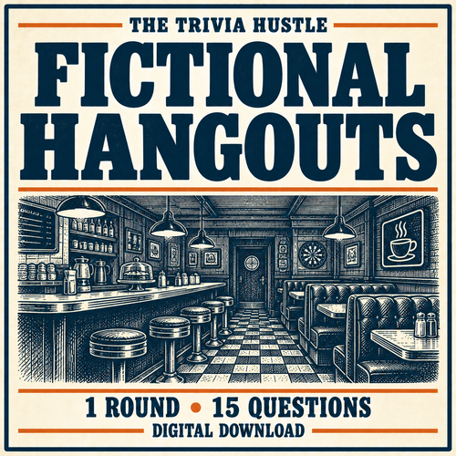 The Trivia Hustle Archive Round: Fictional Hangouts — matching illustrated cover