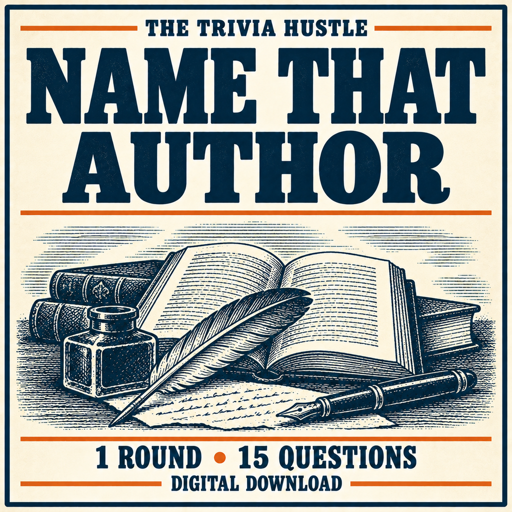 The Trivia Hustle Archive Round: Name That Author — matching illustrated cover