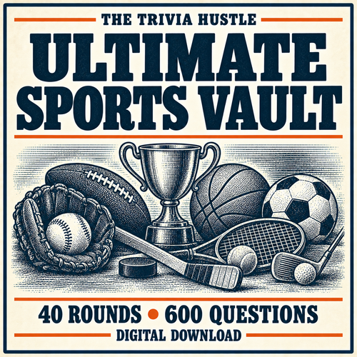 The Trivia Hustle Ultimate Sports Trivia Vault — 600 Questions — 40 rounds • 600 questions.