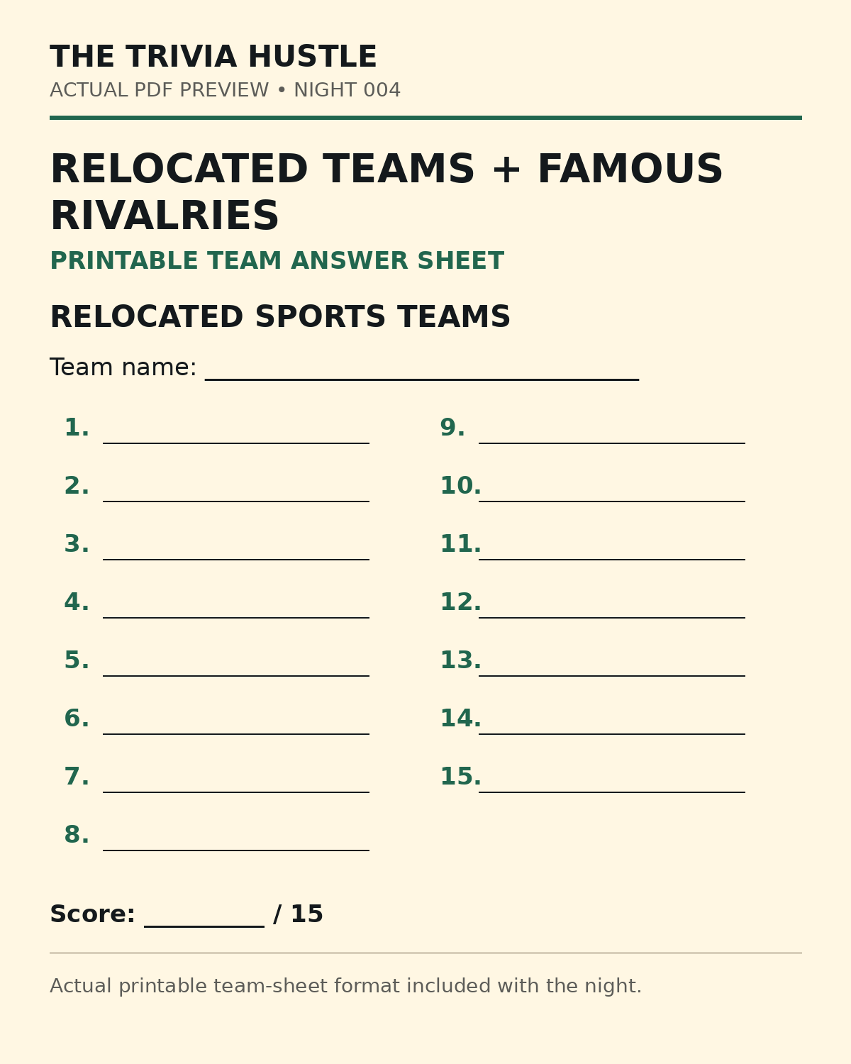 Night 004 printable team answer sheet preview